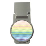 Pastel Gradient Rainbow Chevron Money Clips (Round)  Front