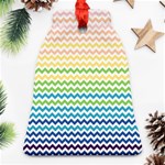 Pastel Gradient Rainbow Chevron Ornament (Bell)  Front