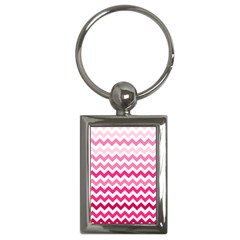 Pink Gradient Chevron Large Key Chains (rectangle)  by CraftyLittleNodes