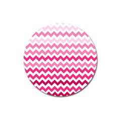 Pink Gradient Chevron Large Magnet 3  (round) by CraftyLittleNodes