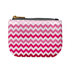 Pink Gradient Chevron Large Mini Coin Purses by CraftyLittleNodes