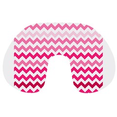 Pink Gradient Chevron Large Travel Neck Pillows by CraftyLittleNodes