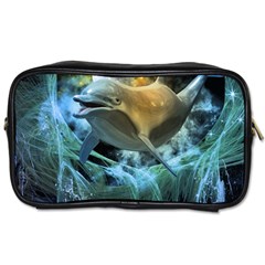 Funny Dolphin In The Universe Toiletries Bags 2-side by FantasyWorld7