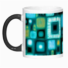 Teal Squares Morph Mugs by KirstenStar