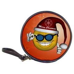 Funny Christmas Smiley With Sunglasses Classic 20-cd Wallets by FantasyWorld7