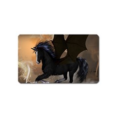 Awesome Dark Unicorn With Clouds Magnet (name Card) by FantasyWorld7