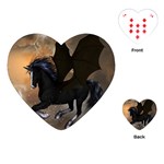 Awesome Dark Unicorn With Clouds Playing Cards (Heart)  Front