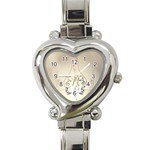 Music, Piano With Clef On Soft Background Heart Italian Charm Watch Front