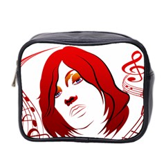 Women Face With Clef Mini Toiletries Bag 2-side by EnjoymentArt