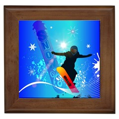 Snowboarding Framed Tiles by FantasyWorld7