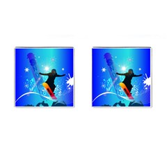 Snowboarding Cufflinks (square) by FantasyWorld7