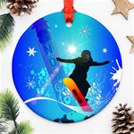 Snowboarding Round Ornament (Two Sides)  Front