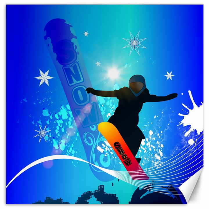 Snowboarding Canvas 20  x 20  