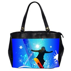 Snowboarding Office Handbags (2 Sides)  by FantasyWorld7