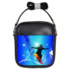 Snowboarding Girls Sling Bags by FantasyWorld7