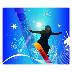 Snowboarding Double Sided Flano Blanket (small)  by FantasyWorld7