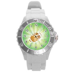 American Football  Round Plastic Sport Watch (l) by FantasyWorld7