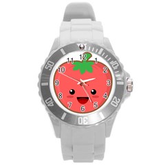 Kawaii Tomato Round Plastic Sport Watch (l) by KawaiiKawaii