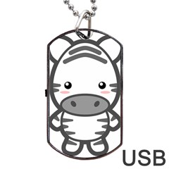 Kawaii Zebra Dog Tag Usb Flash (one Side) by KawaiiKawaii