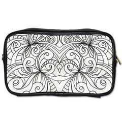 Drawing Floral Doodle 1 Toiletries Bags 2-side by MedusArt