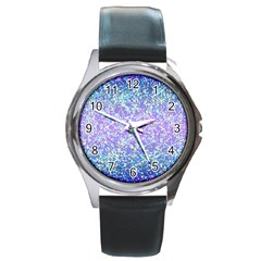 Glitter 2 Round Metal Watches by MedusArt