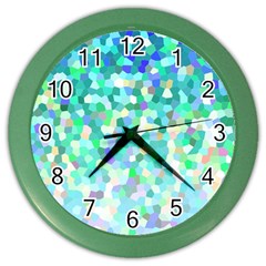 Mosaic Sparkley 1 Color Wall Clocks by MedusArt