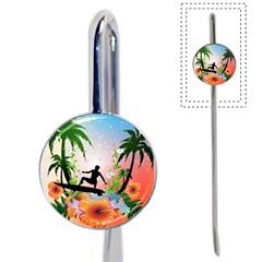 Tropical Design With Surfboarder Book Mark by FantasyWorld7