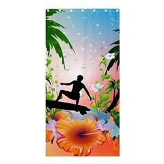 Tropical Design With Surfboarder Shower Curtain 36  X 72  (stall)  by FantasyWorld7