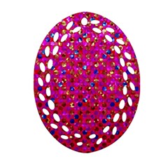 Polka Dot Sparkley Jewels 1 Oval Filigree Ornament (2-side)  by MedusArt