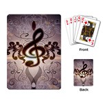 Music, Wonderful Clef With Floral Elements Playing Card Back