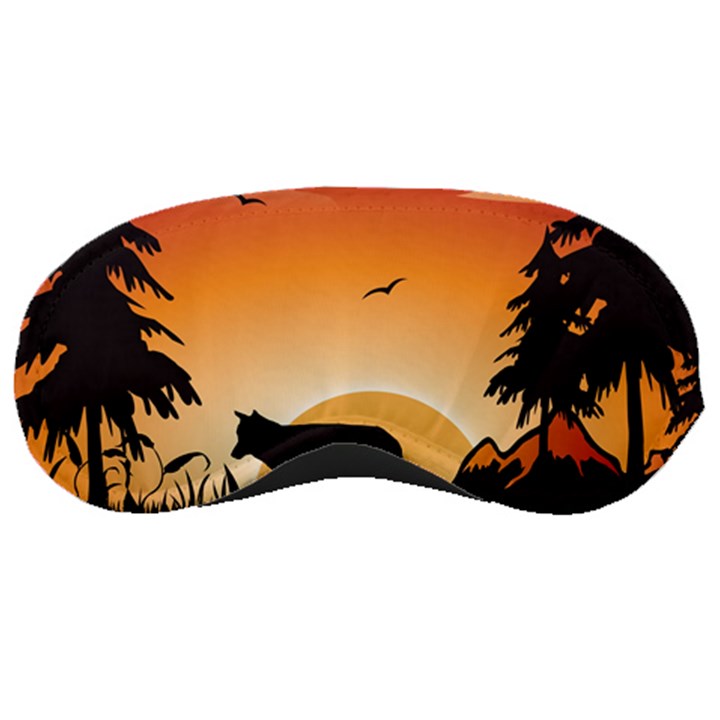 The Lonely Wolf In The Sunset Sleeping Masks