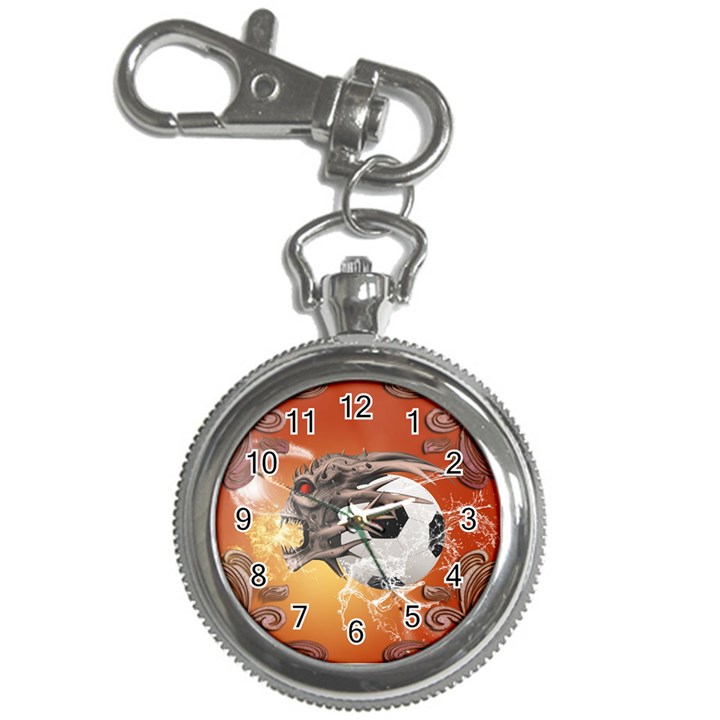 Soccer With Skull And Fire And Water Splash Key Chain Watches