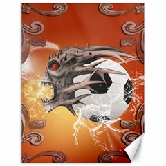 Soccer With Skull And Fire And Water Splash Canvas 18  X 24   by FantasyWorld7