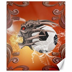 Soccer With Skull And Fire And Water Splash Canvas 20  X 24   by FantasyWorld7