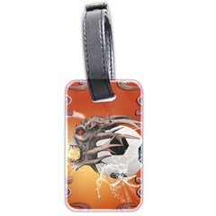 Soccer With Skull And Fire And Water Splash Luggage Tags (two Sides) by FantasyWorld7