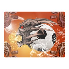 Soccer With Skull And Fire And Water Splash Double Sided Flano Blanket (mini)  by FantasyWorld7