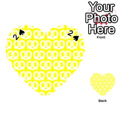 Yellow Pretzel Illustrations Pattern Playing Cards 54 (heart)  by GardenOfOphir