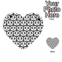 Gray Pretzel Illustrations Pattern Playing Cards 54 (heart)  by GardenOfOphir