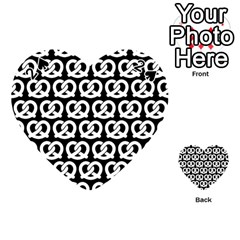 Black And White Pretzel Illustrations Pattern Playing Cards 54 (heart)  by GardenOfOphir