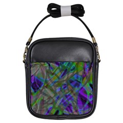 Colorful Abstract Stained Glass G301 Girls Sling Bags by MedusArt