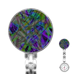 Colorful Abstract Stained Glass G301 Stainless Steel Nurses Watches by MedusArt