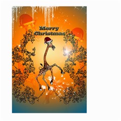 Funny, Cute Christmas Giraffe Large Garden Flag (two Sides) by FantasyWorld7