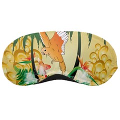 Funny Budgies With Palm And Flower Sleeping Masks by FantasyWorld7