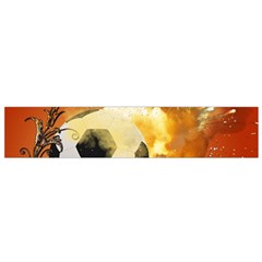 Soccer With Fire And Flame And Floral Elelements Flano Scarf (small)  by FantasyWorld7