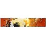 Soccer With Fire And Flame And Floral Elelements Flano Scarf (Large)  Back