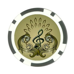 Decorative Clef With Damask In Soft Green Poker Chip Card Guards (10 Pack)  by FantasyWorld7