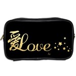 Love(ai) Gold Travel Toiletry Bag (Two Sides) Back