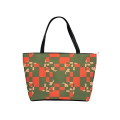 Green Orange Shapes Classic Shoulder Handbag by LalyLauraFLM