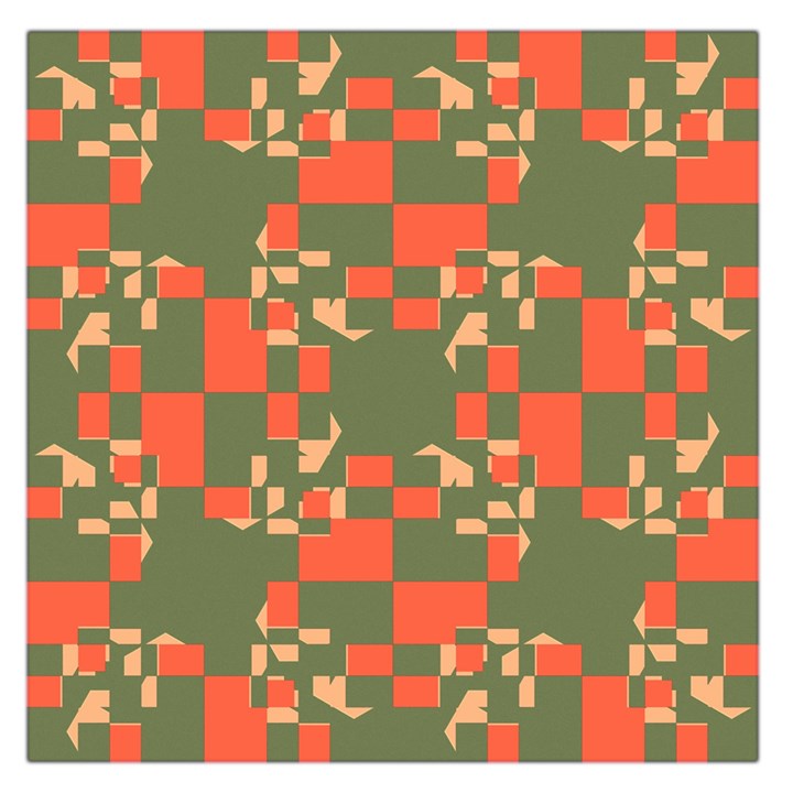 Green orange shapes Satin Scarf