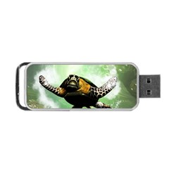 Wonderful Sea Turtle With Bubbles Portable Usb Flash (two Sides) by FantasyWorld7